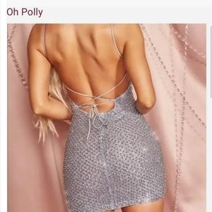 Oh Polly midnight hour embellished mini dress